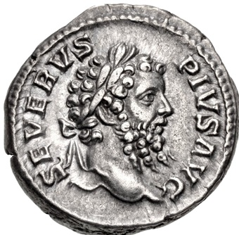 Septimius Severus, 210 CE  (Rome Mint - AR Denarius)